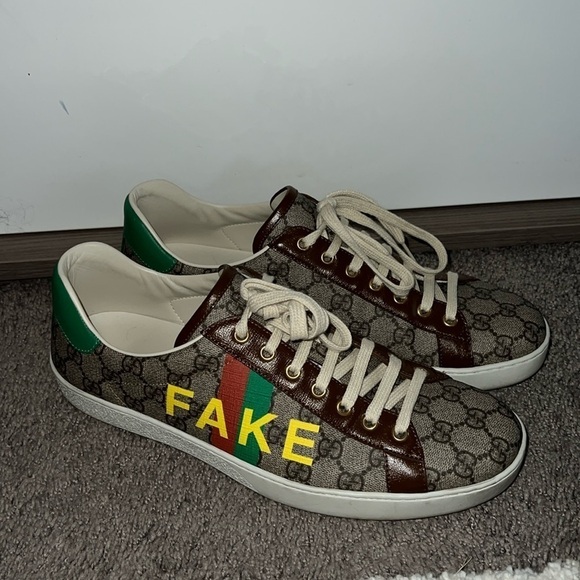 Gucci GG Supreme Not Fake Sneakers Authentic Size 11G Fits 12 US Shoes - Picture 2 of 10